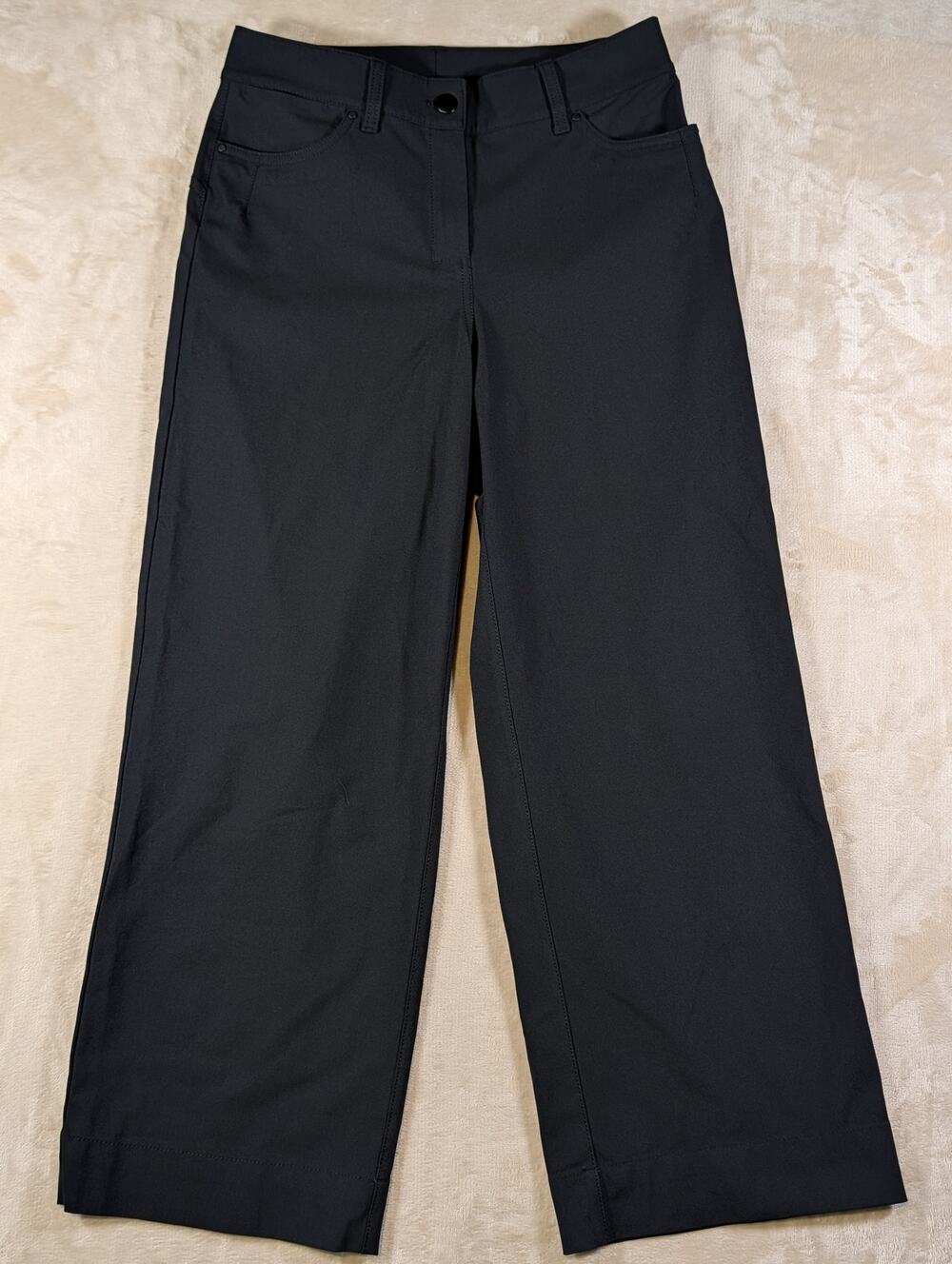 Lululemon City Sleek Wide-Leg Pant 7/8 Length Black Size 27 Stretch Trousers